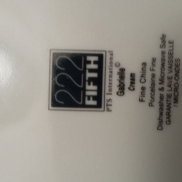 222 Fifth 5 inch Square Dish  Gabrielle Cream Fine China - Picture 3 of 4